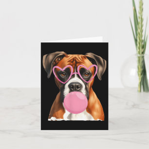 Boxer Hund Blåser Bubble Gum Alla Hjärtans Dag Kort