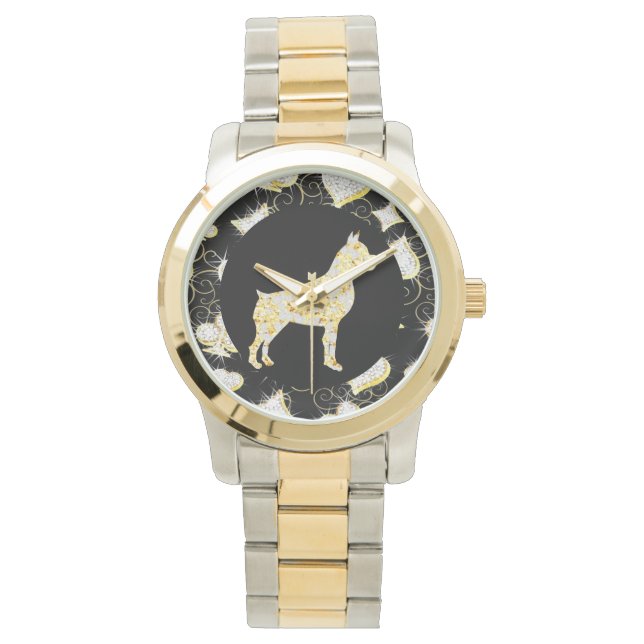 BOXER HUND  BLING ARMBANDSUR (Framsida)