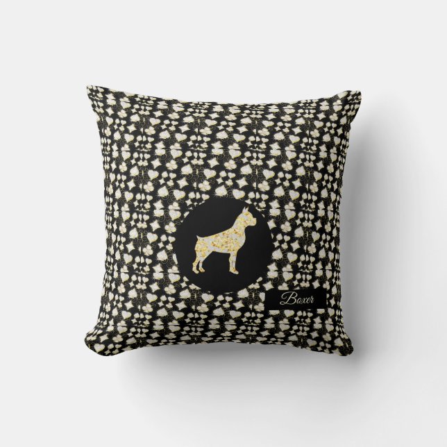 BOXER HUND BLING KUDDE (Framsida)