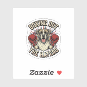 Boxer Hund Boxas Ut Hatarna Rolig T-Shirt Desi Klistermärken