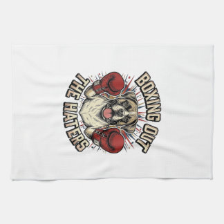 Boxer Hund Boxas Ut Hatarna Rolig T-Shirt Desi Kökshandduk