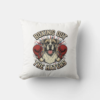 Boxer Hund Boxas Ut Hatarna Rolig T-Shirt Desi Kudde