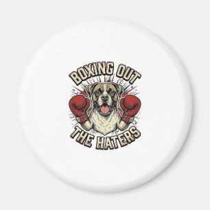 Boxer Hund Boxas Ut Hatarna Rolig T-Shirt Desi Magnet