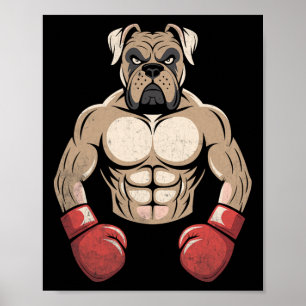 Boxer Hund Boxing Handskar Pet Hundar Boxers Manar Poster