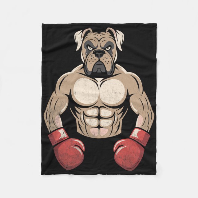 Boxer Hund Boxnings Handskor Husdjur Hundar Boxare Fleecefilt (Framsidan)