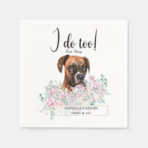 Boxer Hund Bröllop Cocktail Napkins Pappersservett