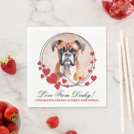 Boxer Hund Bröllop Servetter Med Hund Foto