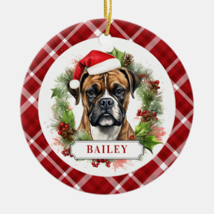 Boxer Hund Ceramic Circle Ornament