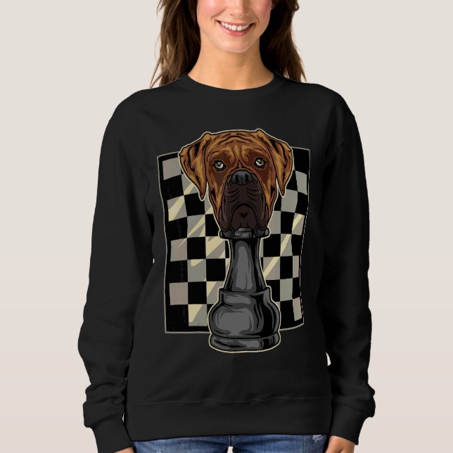 Boxer Hund Chess T Shirt (Framsida)