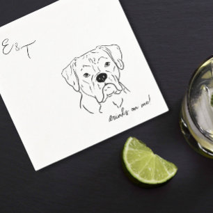 Boxer Hund Cocktail bröllop napkins Pappersservett
