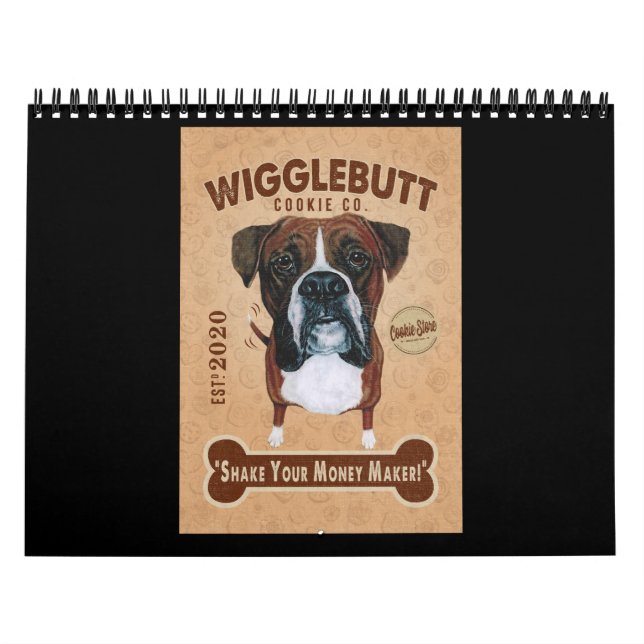 Boxer Hund Cookie Boxer Hund älskare Cute Boxer Kalender (Omslag)