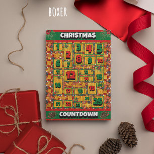 Boxer Hund Coundown jul Advent Calendar Julkort