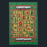 Boxer Hund Coundown jul Advent Calendar Kökshandduk<br><div class="desc">Boxer Hund Countdown jul Calendar-kökshandduk har en vattenfärg av en griffon i Bryssel med en julhatt och en färgstark röd halsduk. Lönsam design för Hundälskare!</div>