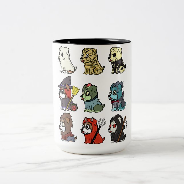 Boxer Hund Cute Tumbler | Mugg-gåvor Två-Tonad Mugg (Center)