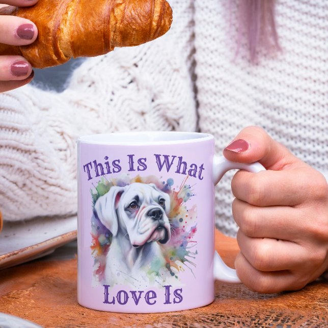 Boxer Hund Det här är vad Kärlek ❤ är Kaffemugg (Skapare uppladdad)