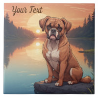 Boxer Hund efter Sjö