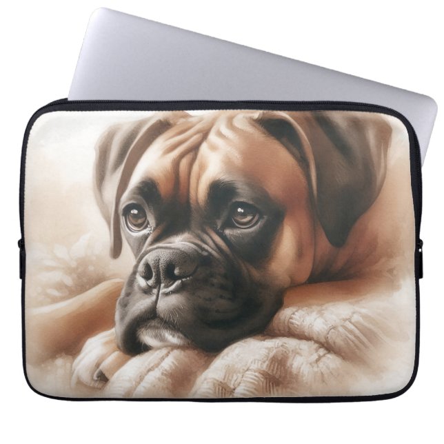 Boxer Hund Expert Knuffare Laptop Fodral (Framsidan)