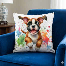 Boxer Hund Färguppladdning Kudde