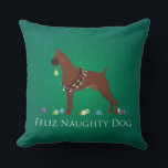 Boxer Hund Feliz Naughty Hund juldesign Kudde<br><div class="desc">Boxer hund juldesign. Denna silhuett kan också representera: Boxer, Tyska Deutscher, Banter, Bulldogge, Bulldog, Brabanter, Bullenbeiser, Portugese Pointer, Perdigueiro Portugues, portugisisk pointing Hund, hound, bull baiting, working hund, vakt, hund, fawn, fawn, brindle, brachycephalic, stocky, muscular, power, power, power, power, power, service, service, service, service, service, service, service, service, service, service,...</div>