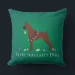 Boxer Hund Feliz Naughty Hund juldesign Kudde<br><div class="desc">Boxer hund juldesign. Denna silhuett kan också representera: Boxer, Tyska Deutscher, Banter, Bulldogge, Bulldog, Brabanter, Bullenbeiser, Portugese Pointer, Perdigueiro Portugues, portugisisk pointing Hund, hound, bull baiting, working hund, vakt, hund, fawn, fawn, brindle, brachycephalic, stocky, muscular, power, power, power, power, power, service, service, service, service, service, service, service, service, service, service,...</div>