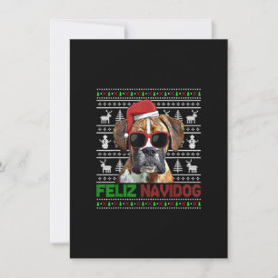 Boxer Hund Feliz Navidog Funny jul Inbjudningar