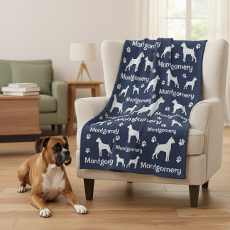 Boxer Hund Fleece Blanket - Mysigt Anpassningsbar