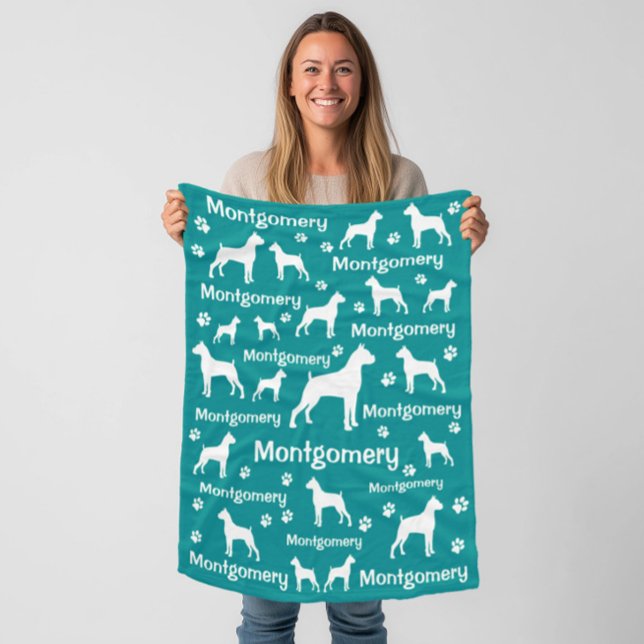 Boxer Hund Fleece Blanket - Mysigt Anpassningsbar  (Boxer personalized blanket for boxer dog moms and boxer dog dads)