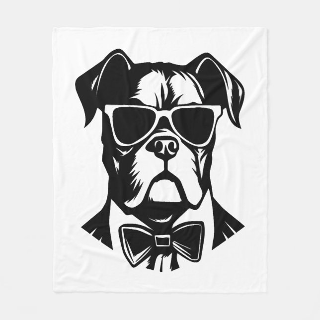 Boxer Hund Fleecefilt (Framsidan)