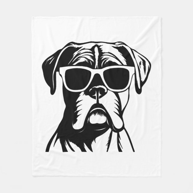 Boxer Hund Fleecefilt (Framsidan)