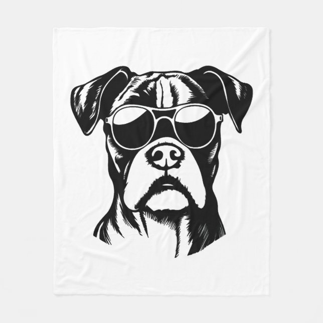 Boxer Hund Fleecefilt (Framsidan)
