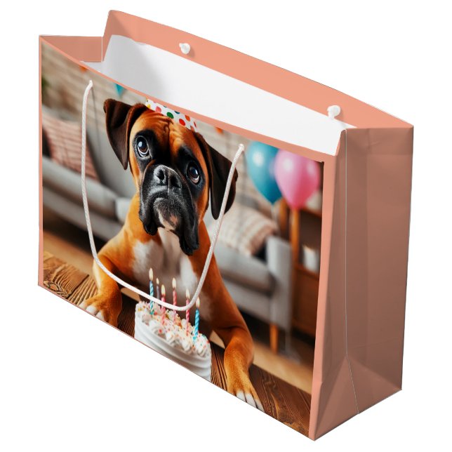 Boxer Hund Födelsedagsfirande (Framsidan Vinklad)