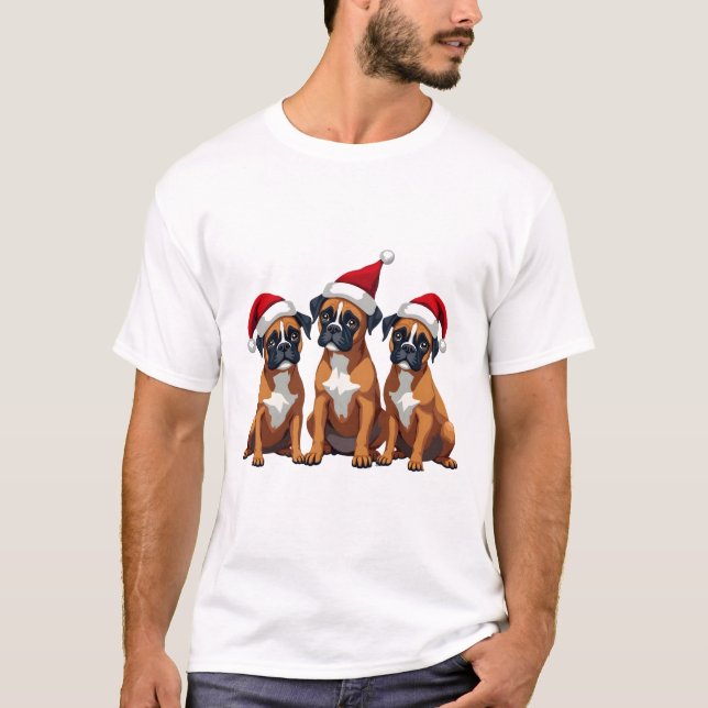 Boxer Hund Fula Tröja Jul Ljus Xmas Pyjamas (Framsida)