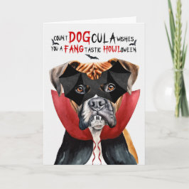 Boxer Hund Funny Count DOGcula Halloween Helgkort