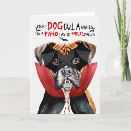 Boxer Hund Funny Count DOGcula Halloween Helgkort