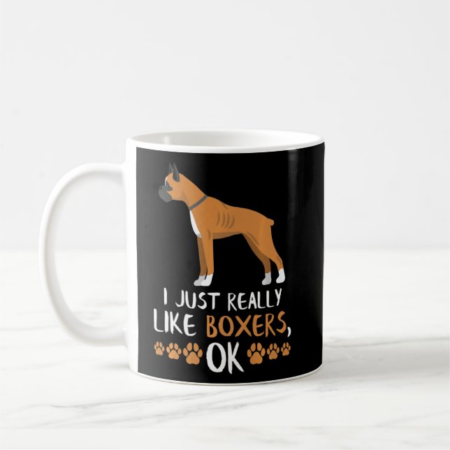 Boxer Hund Funny Dogs Boxer Kaffemugg (Vänster)