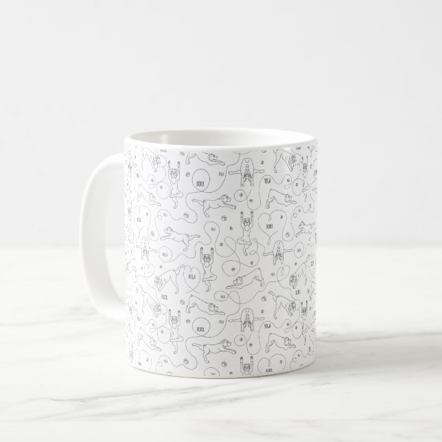 Boxer hund gör yoga kaffemugg (Framsida vänster)