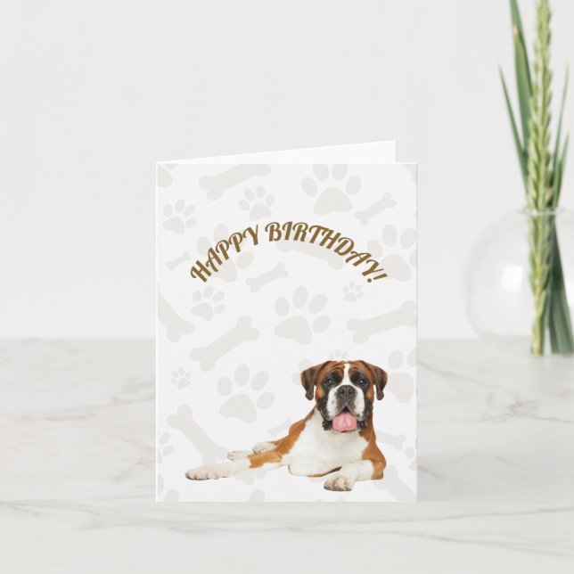 Boxer Hund Grattis på födelsedagen-kort Kort (Framsida)