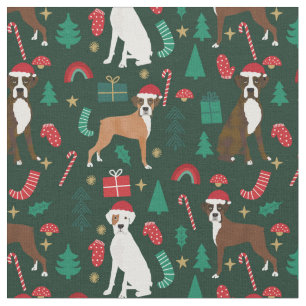Boxer hund gulliga julklappar mörk grönt tyg
