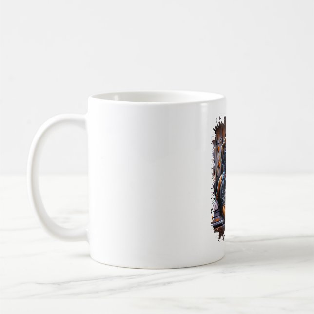 Boxer Hund Halloween Kaffemugg (Vänster)