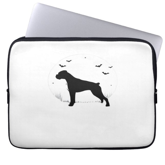 Boxer Hund - Halloween Måne Silhouette Classic T-S Laptop Fodral (Framsidan)
