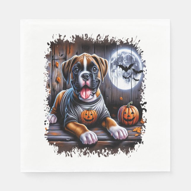 Boxer Hund Halloween Pappersservett (Framsidan)