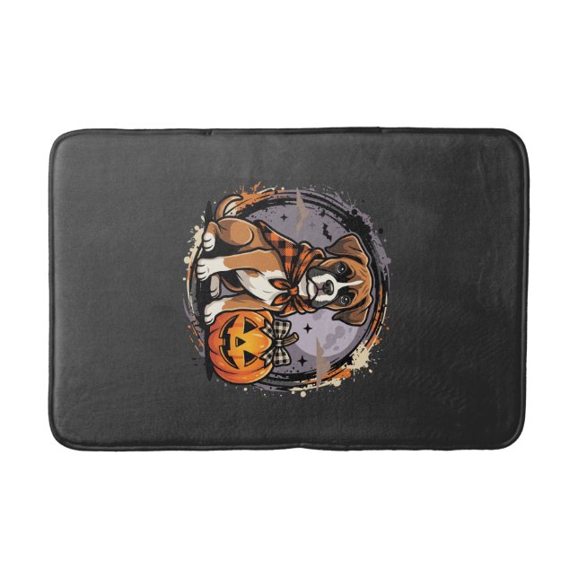 Boxer Hund Halloween Pumpa Sublimering Badrumsmatta (Framsidan)