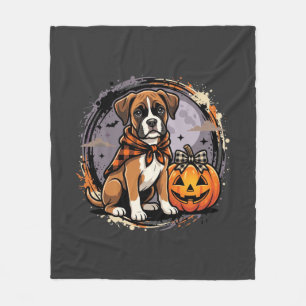Boxer Hund Halloween Pumpa Sublimering Fleecefilt