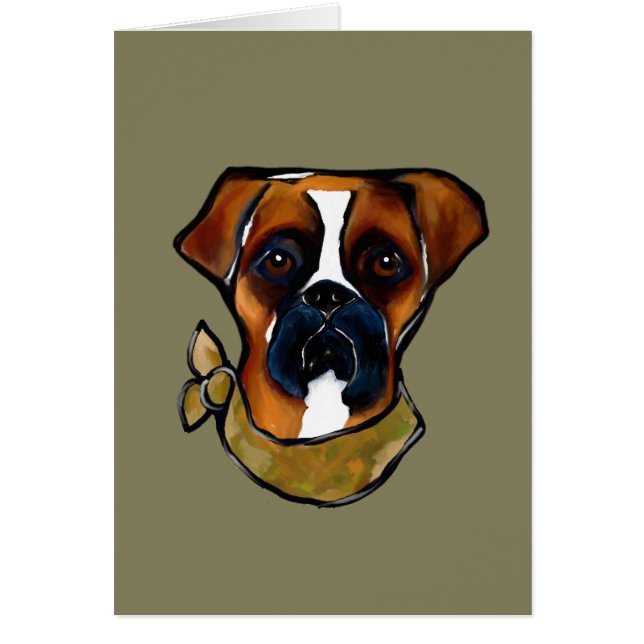 Boxer Hund Hälsningskort (Framsidan)