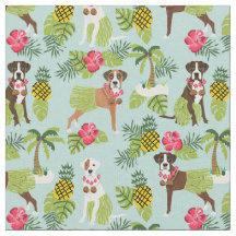 Boxer Hund hula tropiskt ljusblått