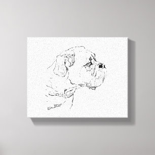 Boxer Hund – Hundälskare Minimalistisk Illustratio Canvastryck