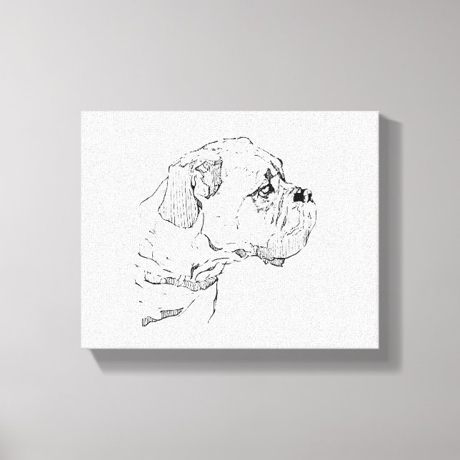 Boxer Hund – Hundälskare Minimalistisk Illustratio Canvastryck (Framsida)