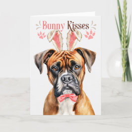 Boxer Hund i Bunny Öron för Påsk Helgkort