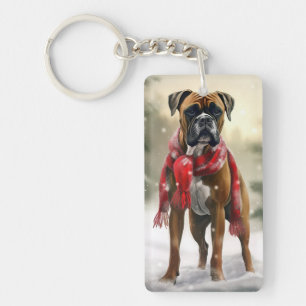 Boxer Hund i Snö-jul