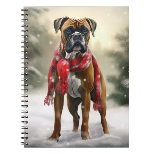 Boxer Hund i Snö-jul Anteckningsbok